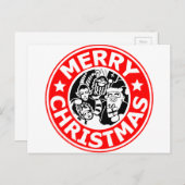 Frohe Weihnachts-Krampus-Logo Feiertagspostkarte (Vorne/Hinten)