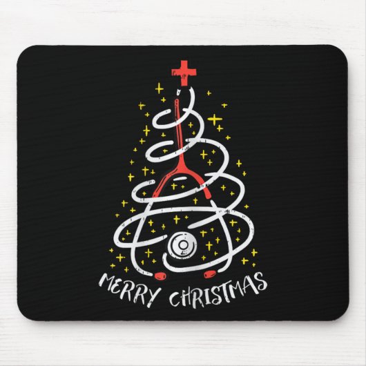 Frohe Weihnachts-Krankenschwester Xmas Scrub Top W Mousepad (Vorne)