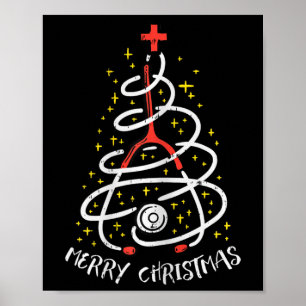 Frohe Weihnachts-Krankenschwester Xmas Scrub Top W Poster
