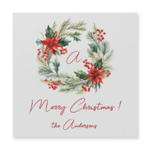 Frohe Weihnachts-Kranz-Magnetkarte