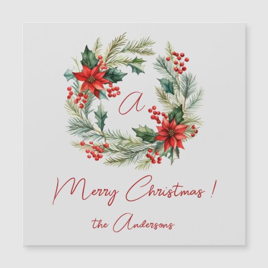 Frohe Weihnachts-Kranz-Magnetkarte Magnetkarte (Vorderseite)