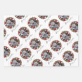 Frohe Weihnachts-Kranz Red bezahlt mit Foto Geschenkpapier Set (Vorderseite)