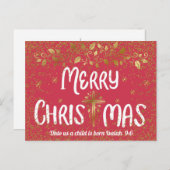 Frohe Weihnachts-Kreuzschrift Postkarte (Vorne/Hinten)