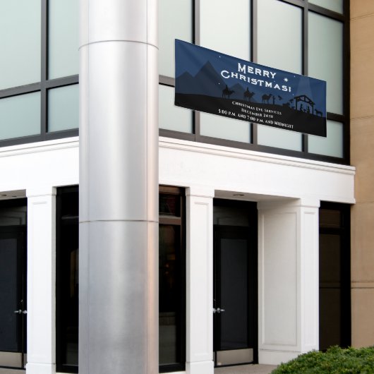 Frohe Weihnachts-Krippe Banner (Äußeres Gebäude)