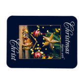 Frohe Weihnachts-Krippe Christus Magnet (Horizontal)