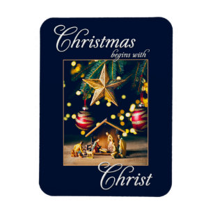Frohe Weihnachts-Krippe Christus Magnet
