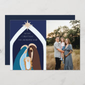 Frohe Weihnachts-Krippe-Design Feiertagskarte (Vorne/Hinten)