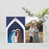 Frohe Weihnachts-Krippe-Design Feiertagskarte (Stehend Vorderseite)