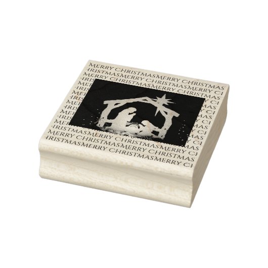 Frohe Weihnachts-Krippe Gummistempel (Stempel)