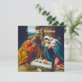 Frohe Weihnachts-Krippe Karte (Stehend Vorderseite)