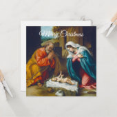 Frohe Weihnachts-Krippe Karte (Vorderseite/Rückseite Beispiel)