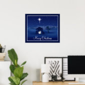 Frohe Weihnachts-Krippe-Poster Poster (Heimbüro)