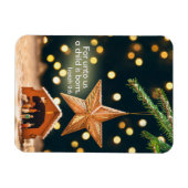 Frohe Weihnachts-Krippe unter Star Magnet (Horizontal)