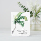 Frohe Weihnachts Küste Palm Tree Skript Feiertagskarte (Stehend Vorderseite)