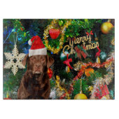 Frohe Weihnachts Labrador Retriever Hund Weihnacht Schneidebrett (Vorderseite)