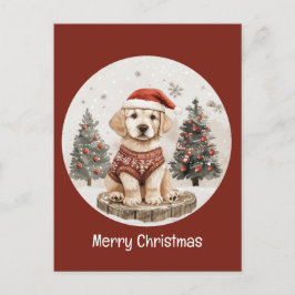 Frohe Weihnachts Labrador Retriever Puppy Postkarte