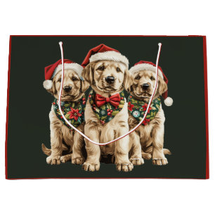 Frohe Weihnachts Labrador Retriever Santa Puppy Do Große Geschenktüte