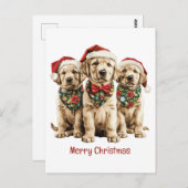 Frohe Weihnachts Labrador Retriever Santa Puppy Do Postkarte (Vorne/Hinten)