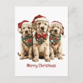 Frohe Weihnachts Labrador Retriever Santa Puppy Do Postkarte (Vorderseite)
