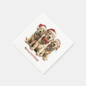 Frohe Weihnachts Labrador Retriever Santa Puppy Do Serviette (Ecke)