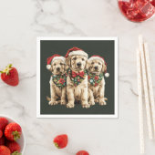 Frohe Weihnachts Labrador Retriever Santa Puppy Do Serviette (Beispiel)