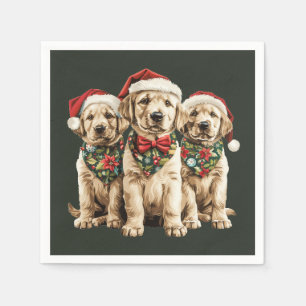 Frohe Weihnachts Labrador Retriever Santa Puppy Do Serviette