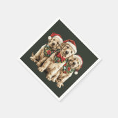 Frohe Weihnachts Labrador Retriever Santa Puppy Do Serviette (Ecke)