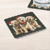 Frohe Weihnachts Labrador Retriever Santa Puppy Do Untersetzer (angewinkelt)