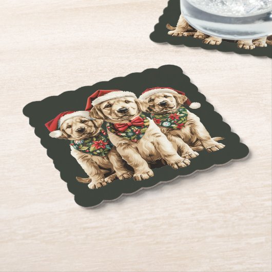 Frohe Weihnachts Labrador Retriever Santa Puppy Do Untersetzer (angewinkelt)