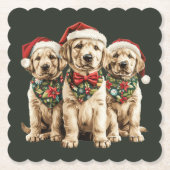Frohe Weihnachts Labrador Retriever Santa Puppy Do Untersetzer (Vorderseite)