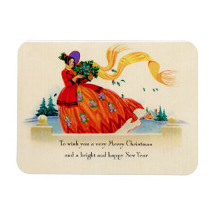 Frohe Weihnachts Lady Flexible Magnet