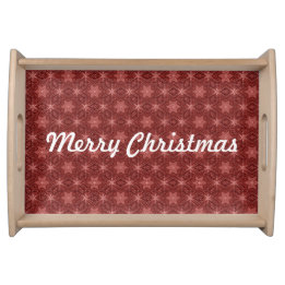 Frohe Weihnachts Land Burgund Vintag Star Serviertablett