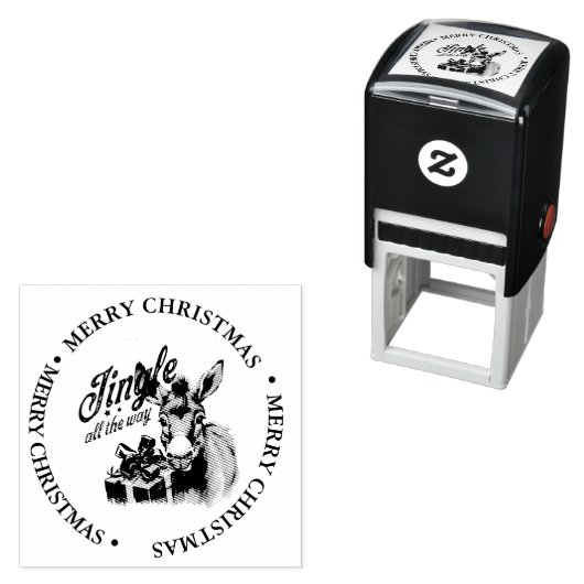 Frohe Weihnachts Land Donkey Thema Permastempel (Beispiel)