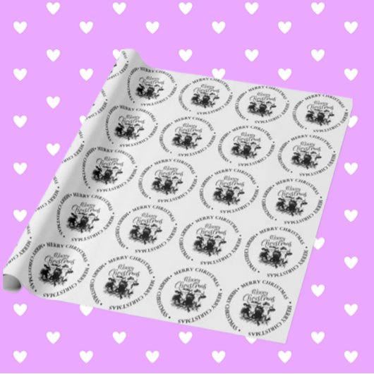 Frohe Weihnachts Land Kuh Thema Geschenkpapier