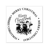 Frohe Weihnachts Land Kuh Thema Permastempel (Design)