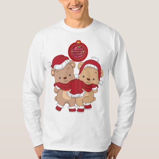 Frohe Weihnachts-Langschläfer-T - Shirt (Vorderseite)