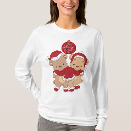 Frohe Weihnachts-Langschläfer-T - Shirt (Vorderseite)