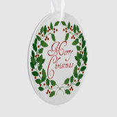 Frohe Weihnachts-Laurel-Ornament Ornament (Vorderseite)