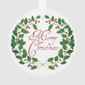 Frohe Weihnachts-Laurel-Ornament Ornament (Rückseite)