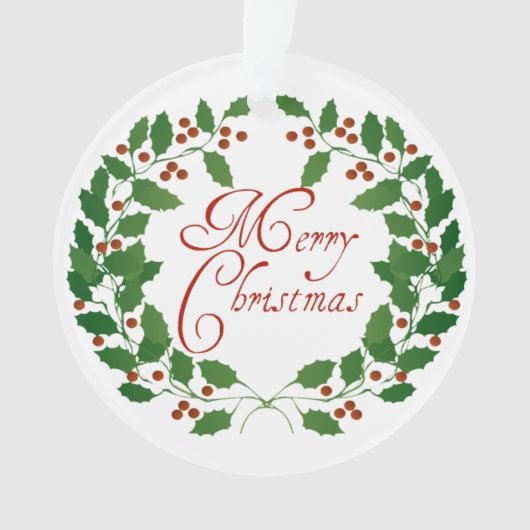 Frohe Weihnachts-Laurel-Ornament Ornament (Vorderseite)