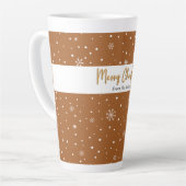 Frohe Weihnachts-Lebkuchen Farbe Schneeflocke Milchtasse (Linke Ecke)