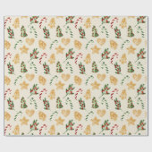 Frohe Weihnachts-Lebkuchen Geschenkpapier (Flach)