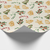 Frohe Weihnachts-Lebkuchen Geschenkpapier (Ecke)