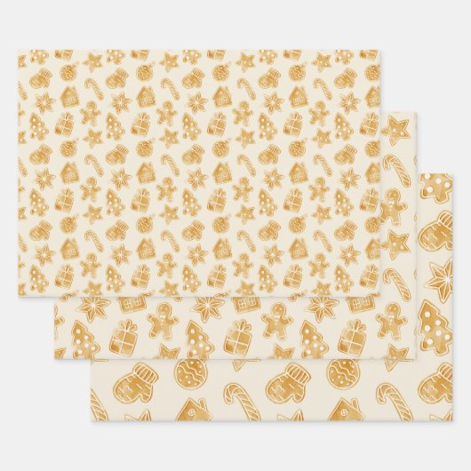 Frohe Weihnachts-Lebkuchen Geschenkpapier Set (Set)