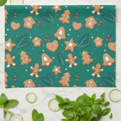 Frohe Weihnachts-Lebkuchen Geschirrtuch (Gefaltet)