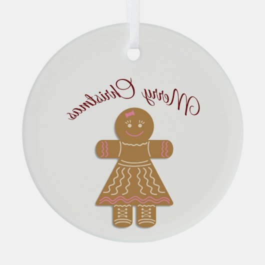 Frohe Weihnachts-Lebkuchen Lady Ornament (Rückseite)