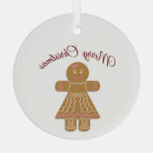 Frohe Weihnachts-Lebkuchen Lady Ornament Aus Glas (Rückseite)