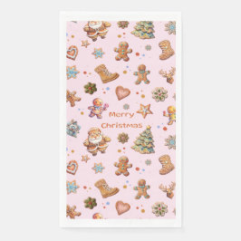 Frohe Weihnachts-Lebkuchen Niedlich Fun Pink Serviette