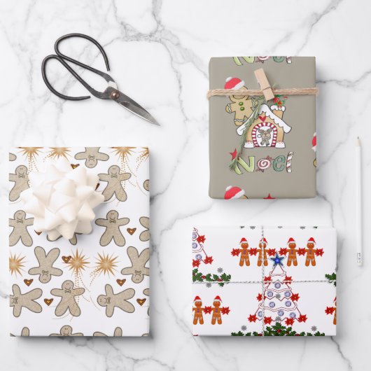 Frohe Weihnachts-Lebkuchen-Packpapier Blätter (Vorderseite)