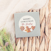 Frohe Weihnachts-Lebkuchen Runder Aufkleber